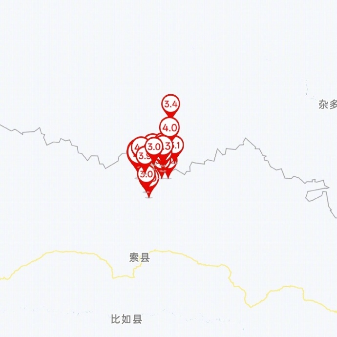 西藏那曲7.0级地震共记录余震413次，目前最大余震4.3级