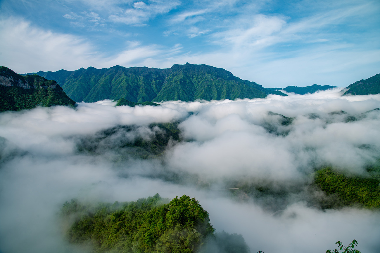 重庆市城口县北屏乡,有良好的生态环境,四季青山相伴.