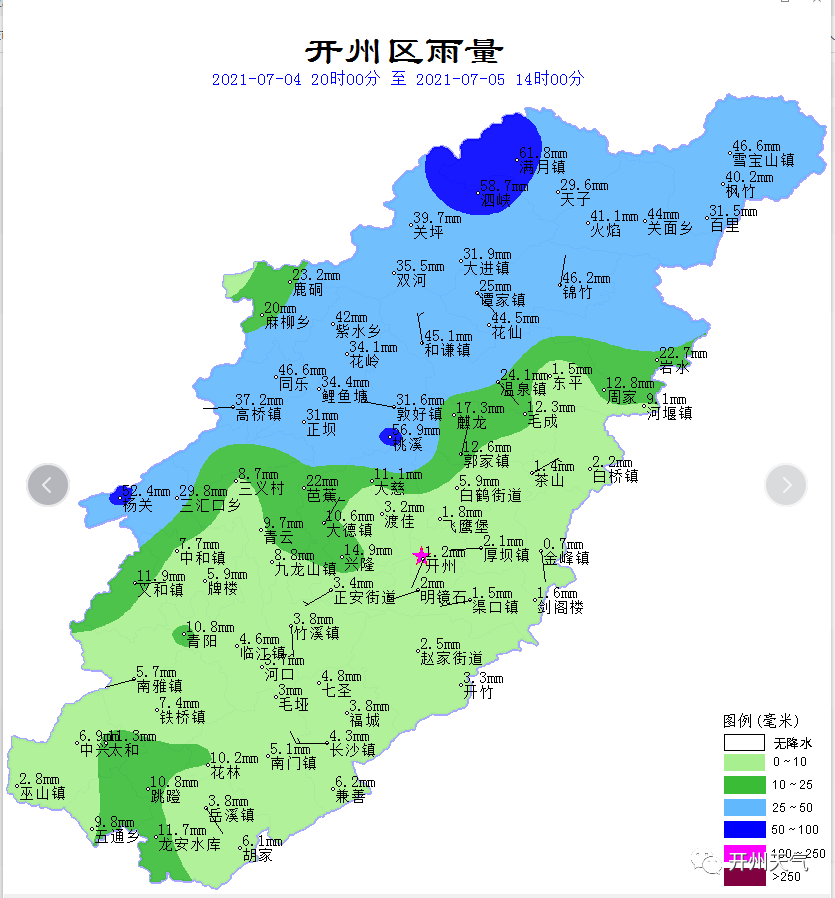 开州天气5日夜间到7日夜间仍有暴雨