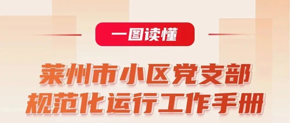 一图读懂｜莱州市小区党支部规范化运行工作手册